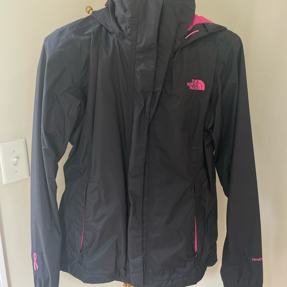 The North Face Black + Pink Rain Jacket